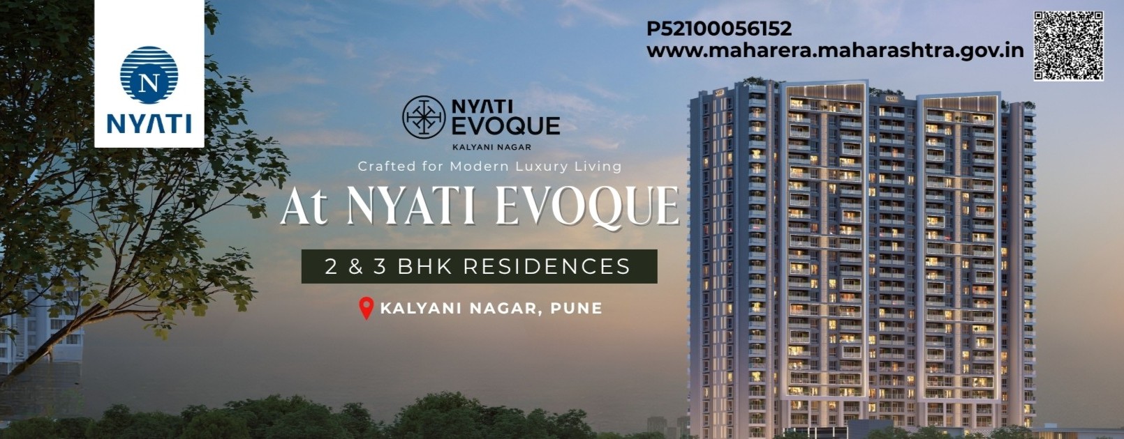 Nyati Evoque twin towers exterior view ultra luxury 3 and 4 BHK residential apartments in Kalyani Nagar Pune